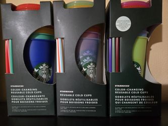 3 Packs Starbucks Cold Cups Color Changing