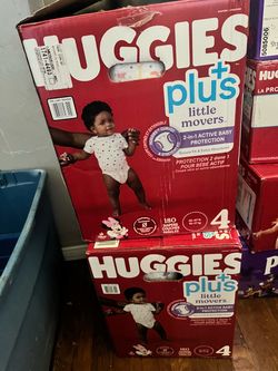 Huggies Plus Little Movers Size 4 Diapers – 180 Count