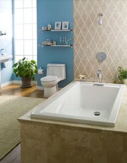 EverClean 72 in. x 36 in. Rectangular Soaking Bathtub with Reversible Hand Drain in White
