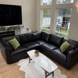 Finnala Real Leather Sectional Couch | free delivery