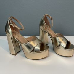 Gold Platform Shoes Women’s 6.5