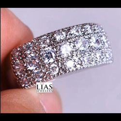 New 18k White Gold Wedding Ring Set 