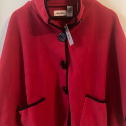 Short Cape Red And Black Trimmings  New