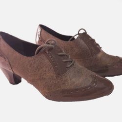 Soft Style Women's Gianna Dress Pump 8.5 Medium, Brown Tan /Patent