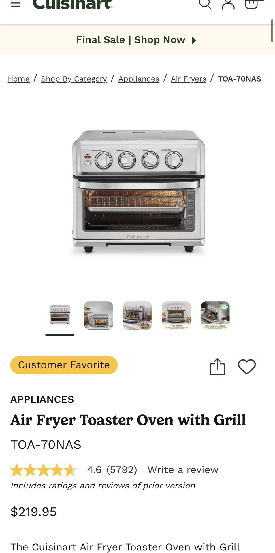 Air Fryer Toaster Oven with Grill
