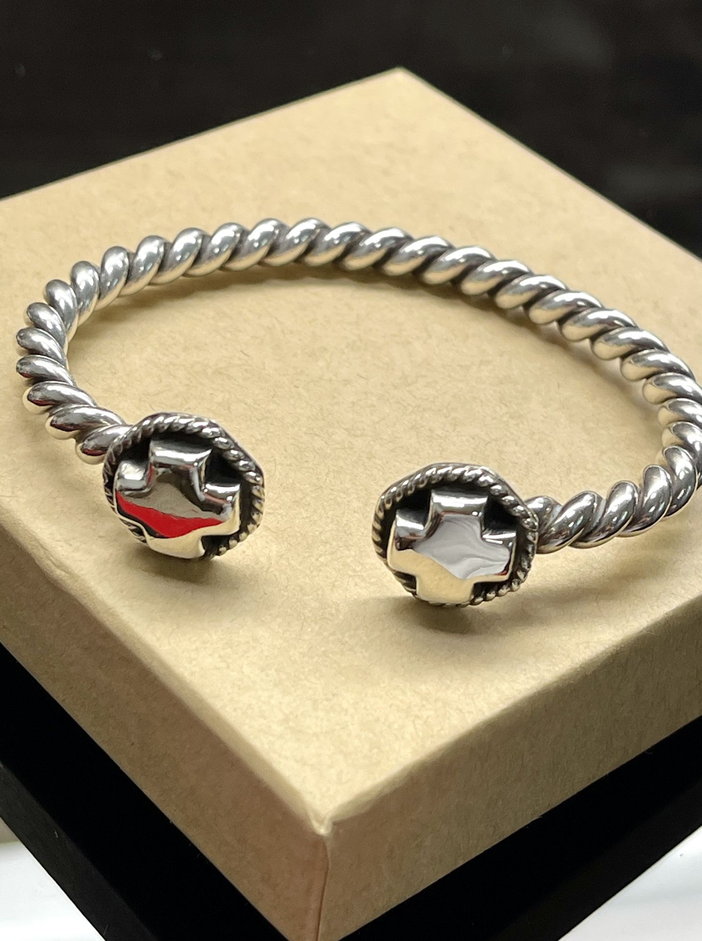 925 Sterling Silver Cross Cuff Bracelet