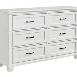 New 6- Drawer White Dresser