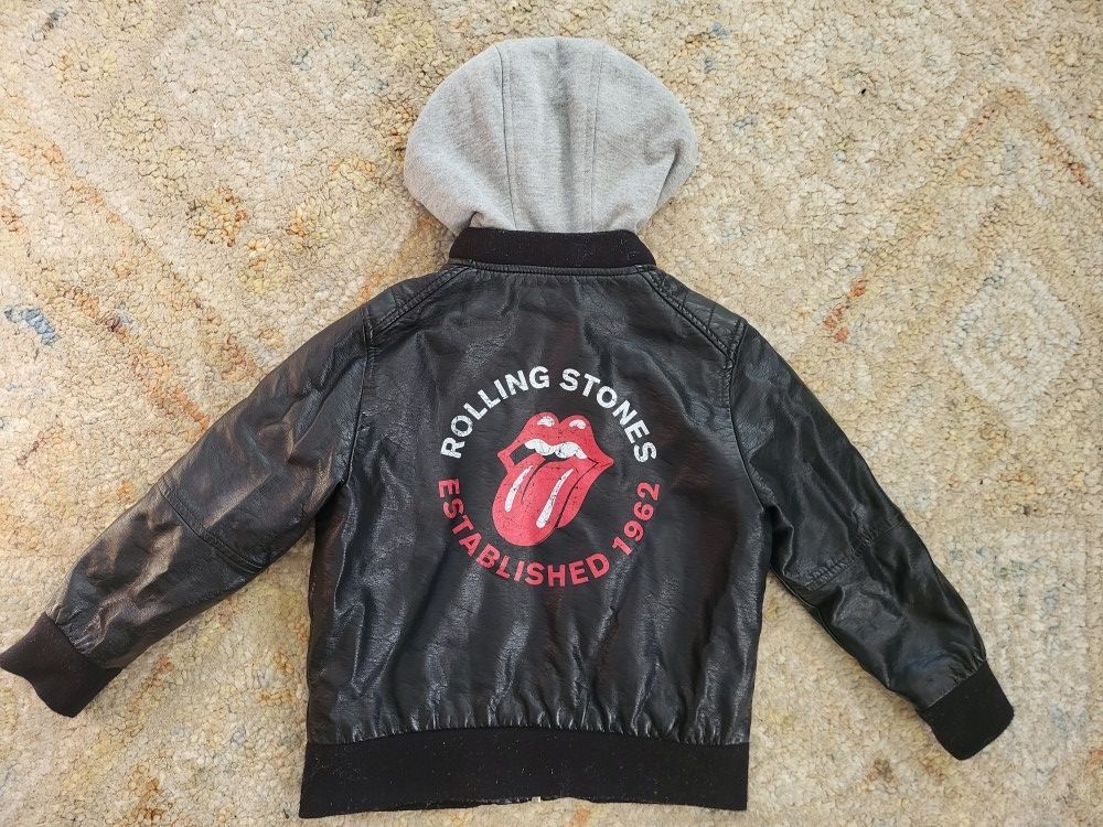 Kids Rolling Stones Leather Jacket