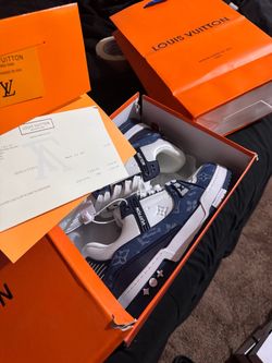 Louis Vuitton LV Trainer Sneakers Denim Monogram (talla 8 o 9)(size 8 9)