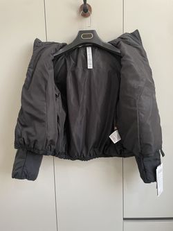 Black Puffer Bomber Jacket with Tags