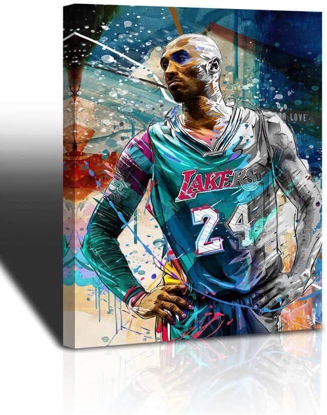 NEW Kobe Bryant Wall Art Memorabilia, Basketball Player Canvas Wall Art Painting Sports Posters Artwork !