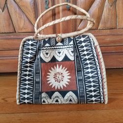 Indonesian Handmade Paper And Rattan Purse