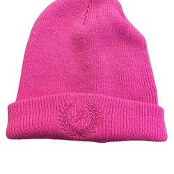 Victoria's Secret PINK Ribbed Beanie Hat in Pink Berry with Logo