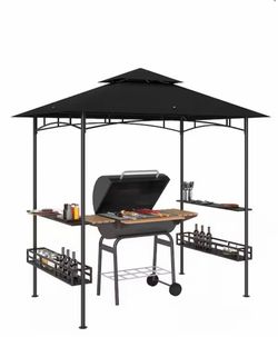 8 ft. x 5 ft. BBQ Gazebo with 2 Side Shelves