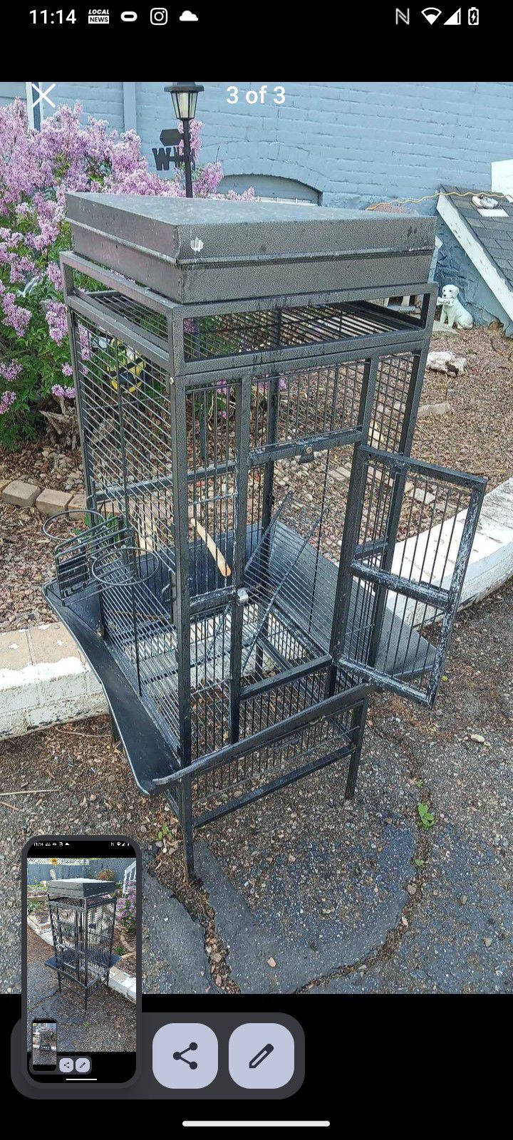 2 Metal Bird Cages 