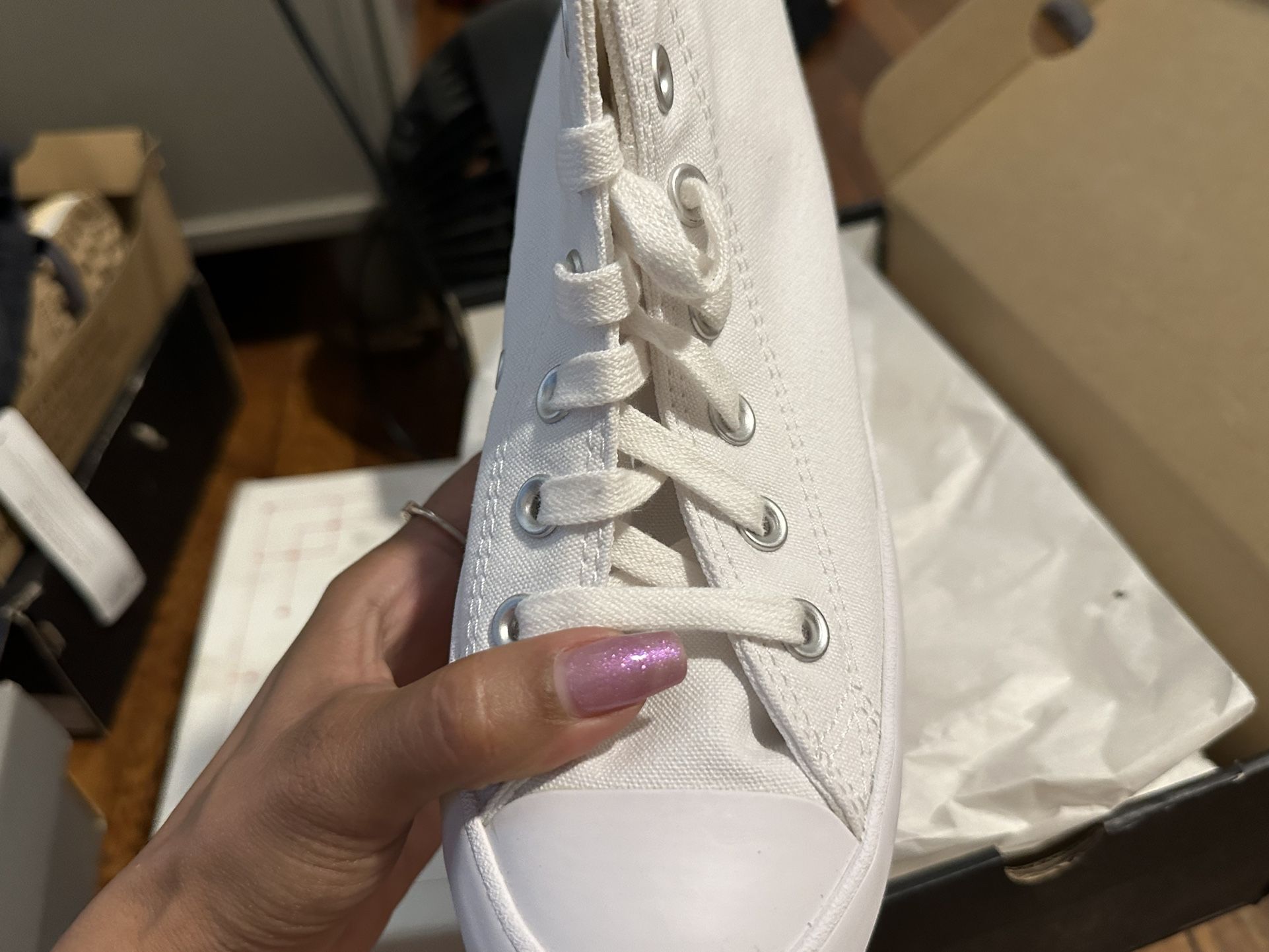 Brand New White Platform Converse