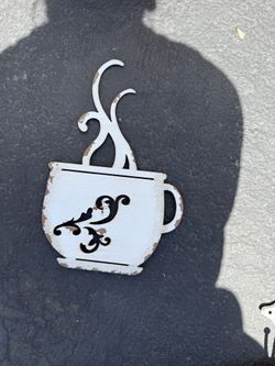 Metal Coffee Cup Sign