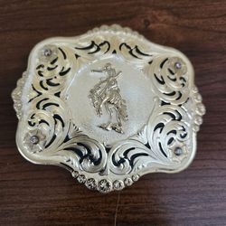 Silverplated Cowboy Belt Buckle