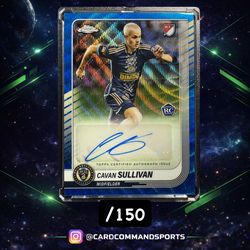 CAVAN SULLIVAN ROOKIE CARD AUTOGRAPH 2025 TOPPS CHROME MLS BLUE WAVE REFRACTOR /150