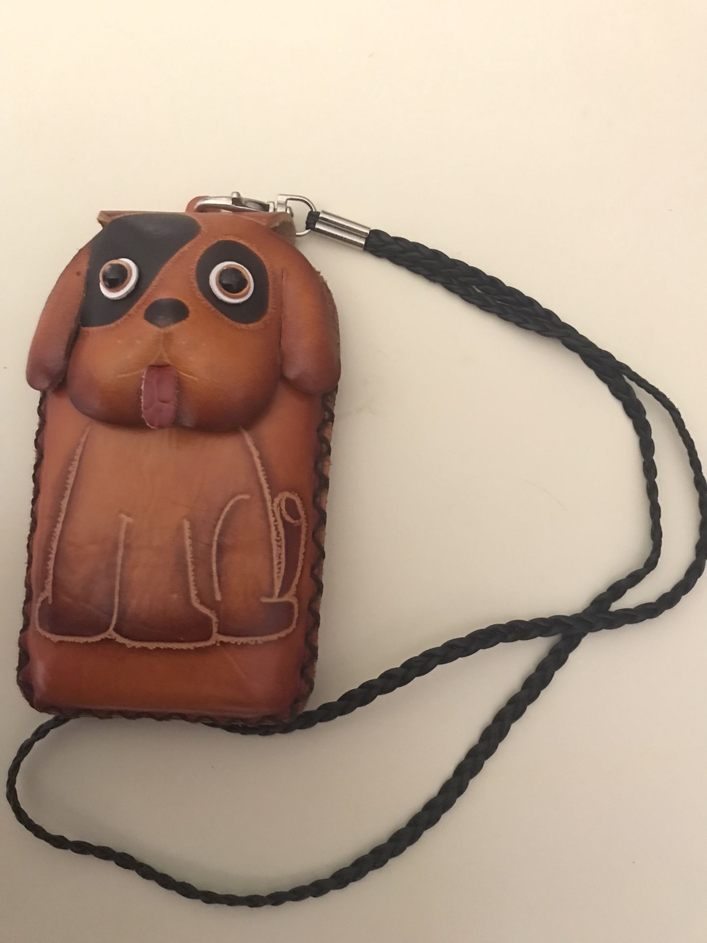 Handmade Leather 3D Animal Puppy Bag Fits iPhone 12 mini New. Bought in NOLA French Quarters during FrenchQuartwes Festival April 22, 2022
