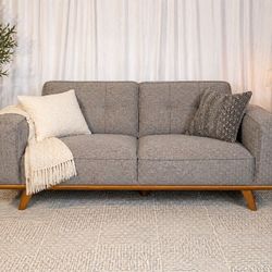 Mid-Century Modern Sofa – Wood Frame – Like New