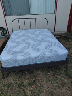 Grey Metal Queen Bed