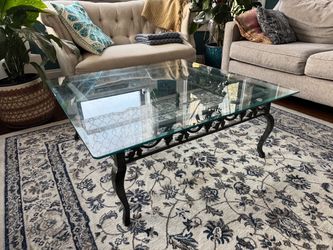 Coffee table metal and glass