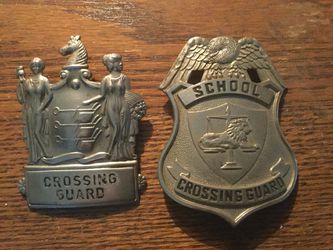 Old school crossing guard badges
