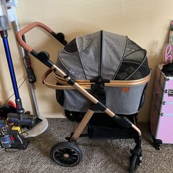 Brand new dog, fancy stroller and bassinet brand new