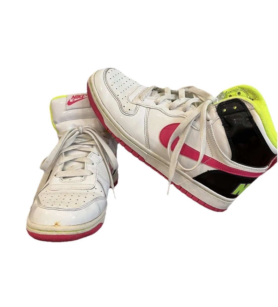 NIKE Sneakers Shoes Dunk High Top White Size 7Y 344578-100 2009 Kid Youth