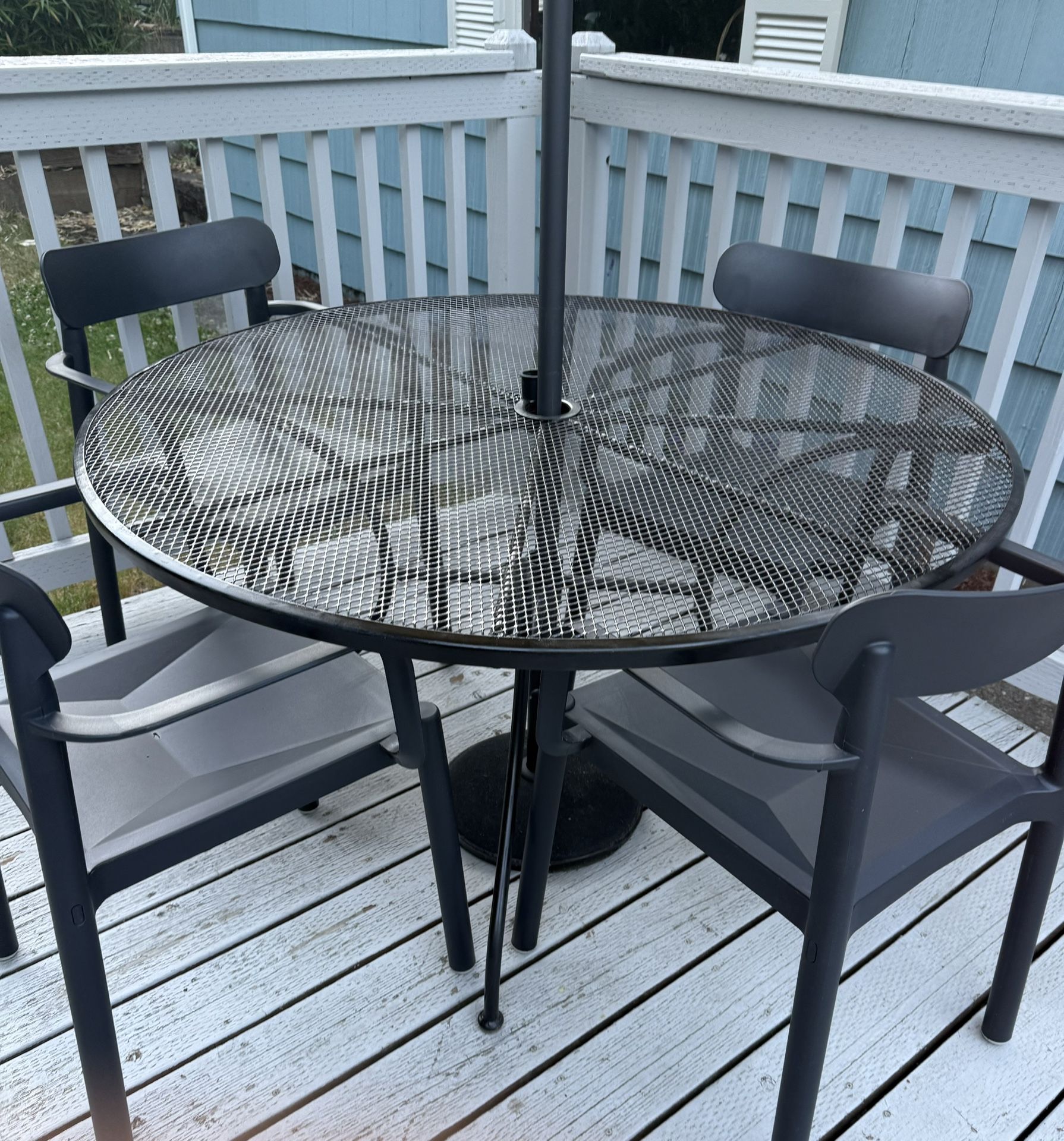 PENDING Round Metal Patio Dining Table (Chairs And umbrella NOT included)
