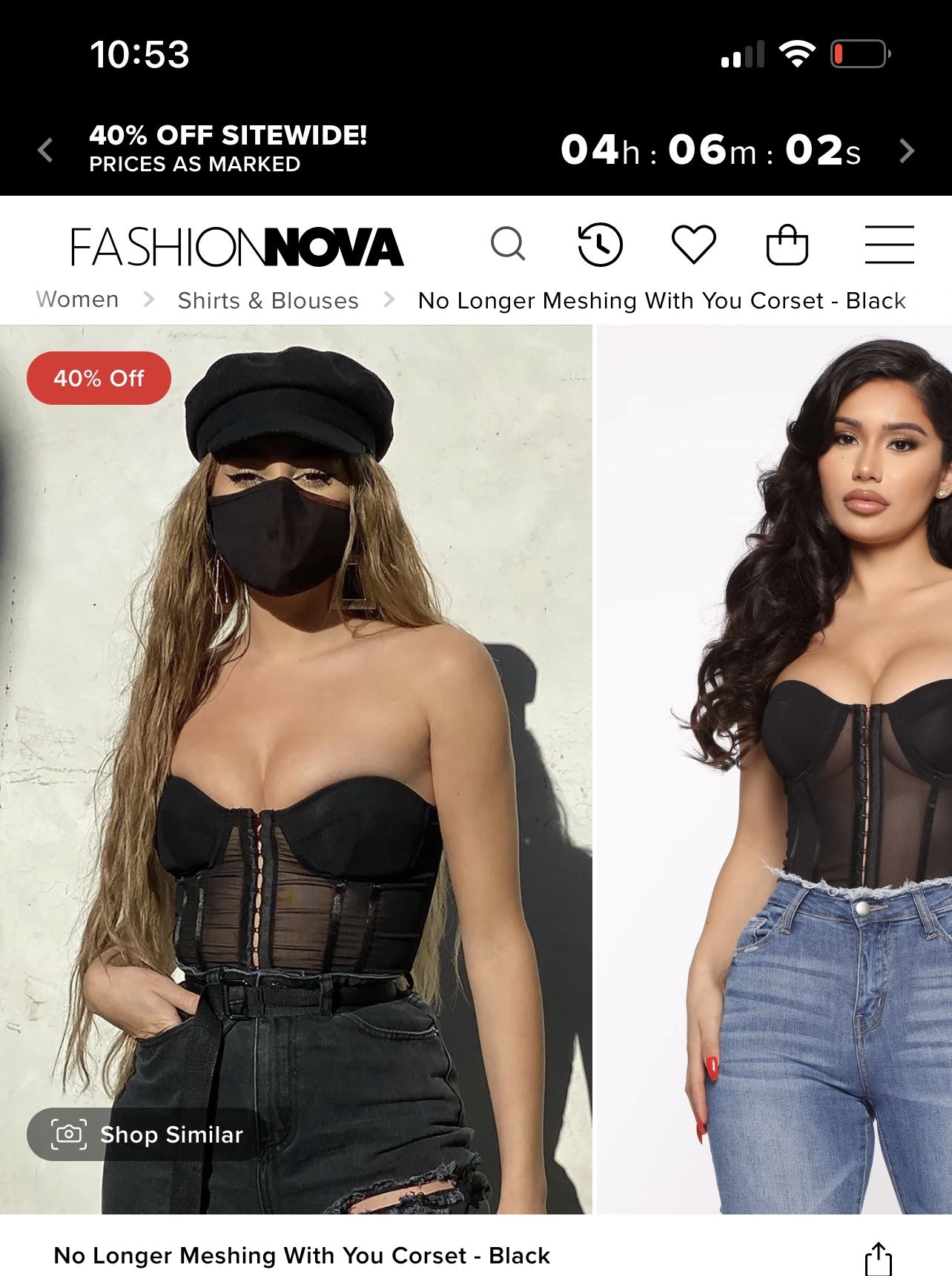 Black Mesh Corset Top