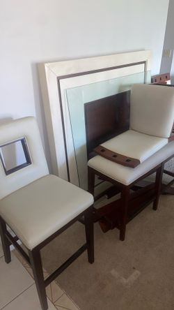 Solid Wood Glass High table Dining Room Set