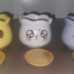 KAWAII Emoticons Plant Potters, 5 count