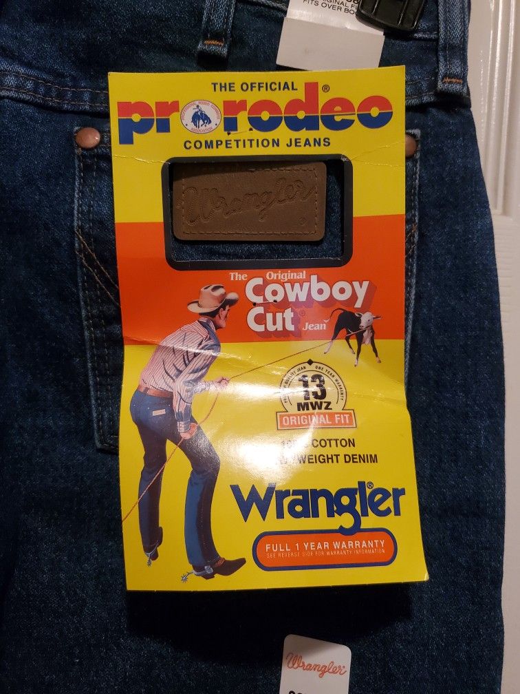 New Wrangler Mens 13MWZGK Jeans 32x38 Cowboy Cut Pro Rodeo Boot Cut 100% Cotton