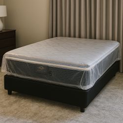 Queen Size Mattress 14 Inches Thick Pillow Top Also Available in Twin, Full, King. Same Day Delivery 🚚 New From Factory With its Plastic