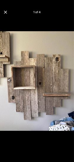 Rustic Reclaimed Wood Wall Shelves - Set of 2 each one $50
