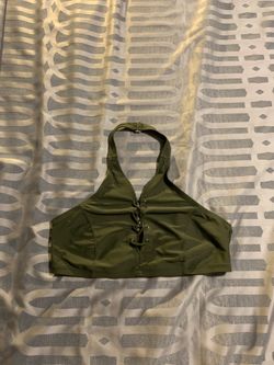 Army green bikini top