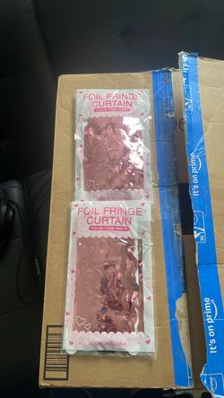 Pink Foil Fringe Curtain Party Decorations (2 Pack)