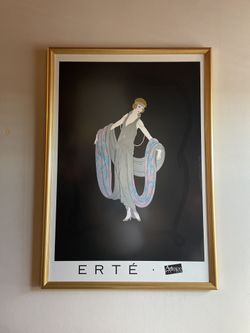 Erte Artexpo 36" x 26" Poster Art Deco Multicolor, Gray, Black