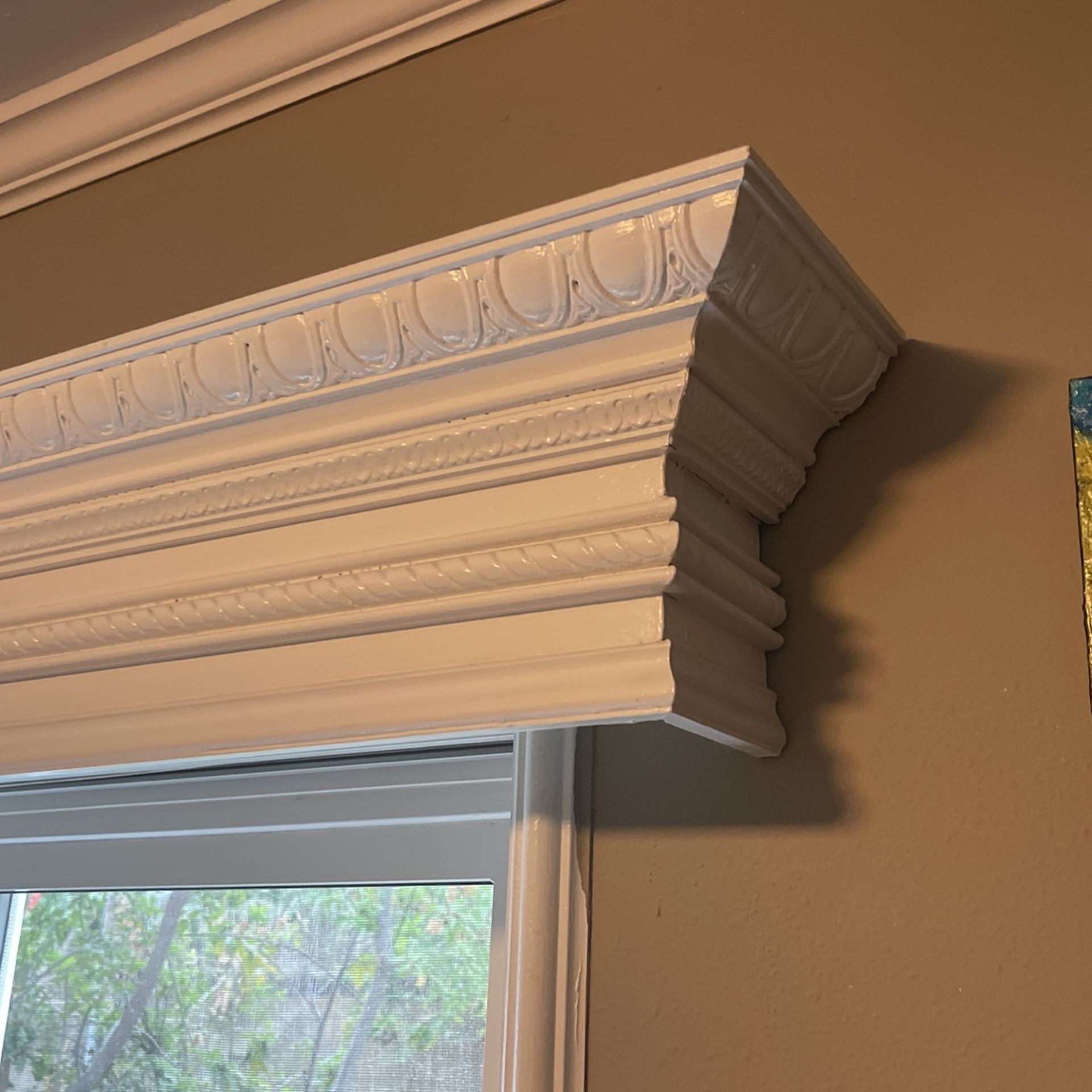 Free 89” White Wood Cornice