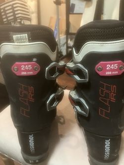 Very Cute Black Hot Pink Rossignol FLASH 288mm Ski Boots Worn Only A Few Times Size 8