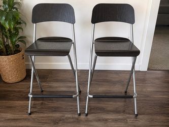 Pair of IKEA FRANKLIN Folding Bar Stools – 29” – $50
