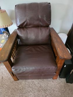 Selling 2 Mission Style Leather Recliner Chairs
