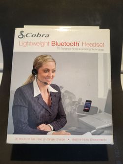 Cobra Lightweight Bluetooth Headset T5 Sonance Noise Canceling Technology