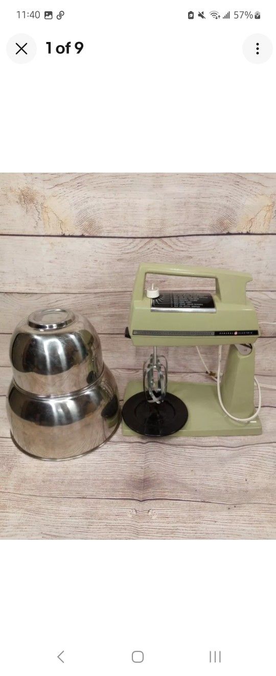Vintage General Electric Mixer 12 speed avocado green