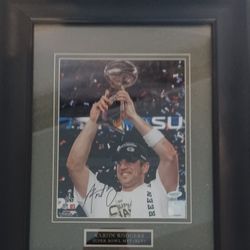GREEN BAY PACKERS AARON RODGERS AUTOGRAPHED 8 X 10 PHOTO FRAMED WITH COA 