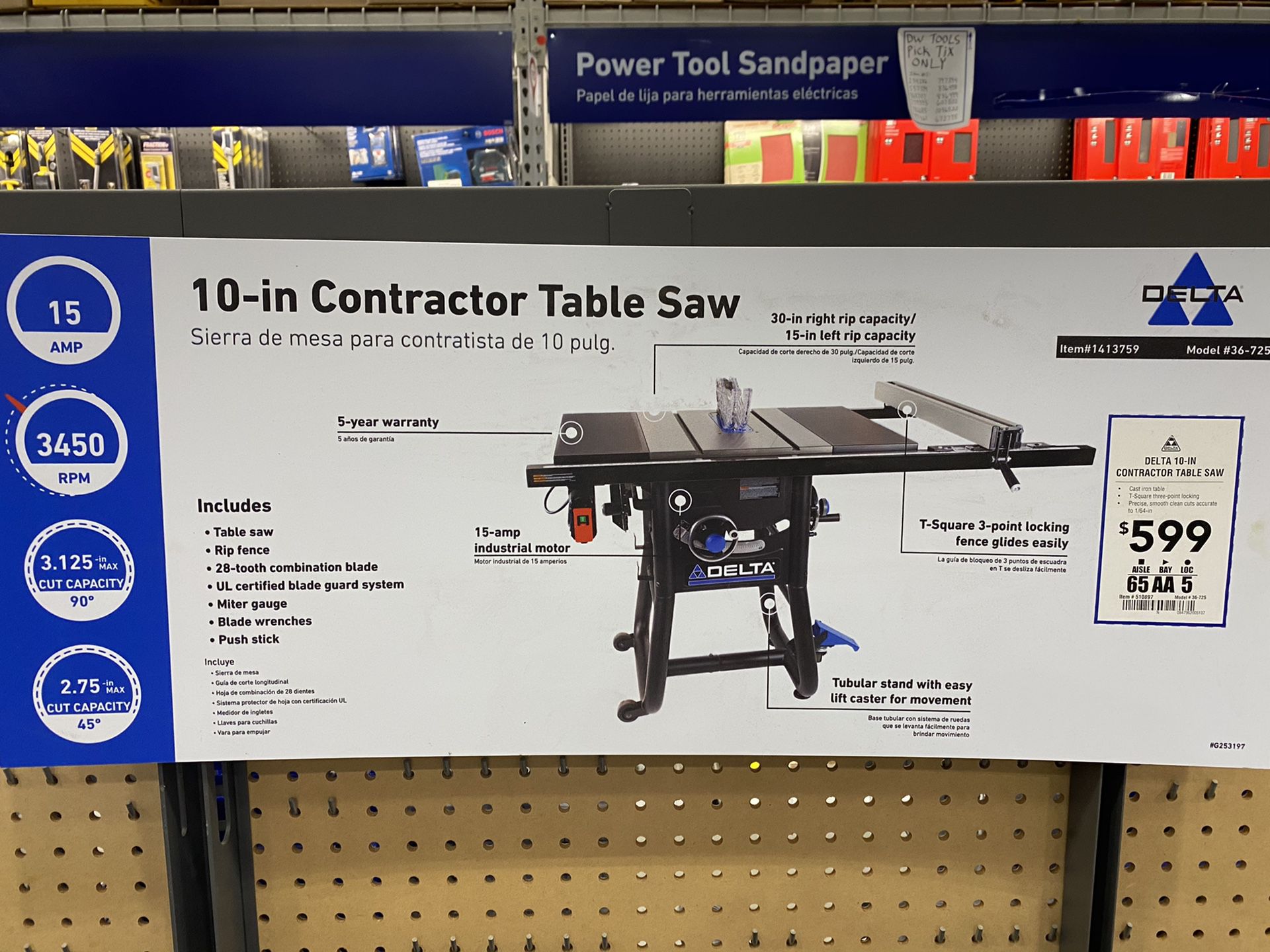 10in Contractor Table Saw