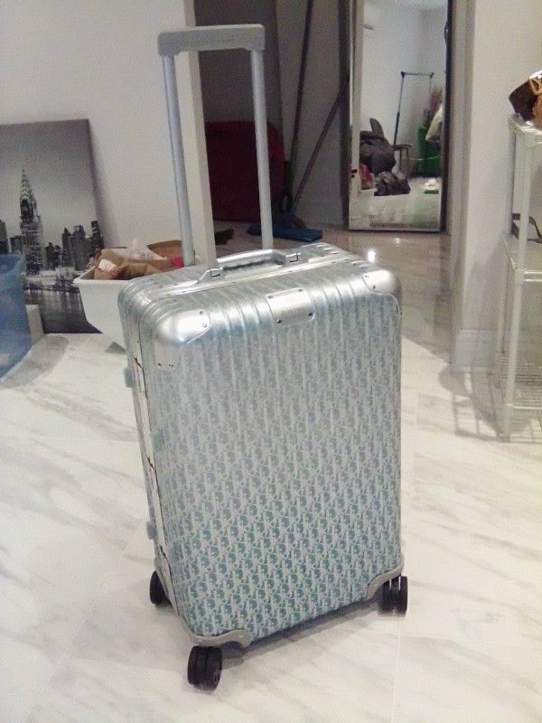 Rimowa Dior Large Cabin Luggage Smooth Roll W Light blue Monogram