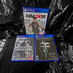 PS4 Game Bundle - Modern Warfare, Dishonored 2, NBA 2K19